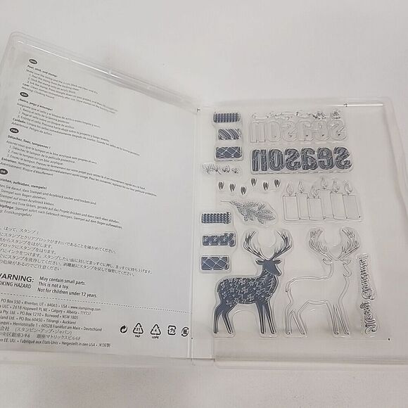 Stampin' Up! Stamp Set MERRY PATTERNS Set of 11 144973 Jolly Candles Season Deer - Picture 4 of 4